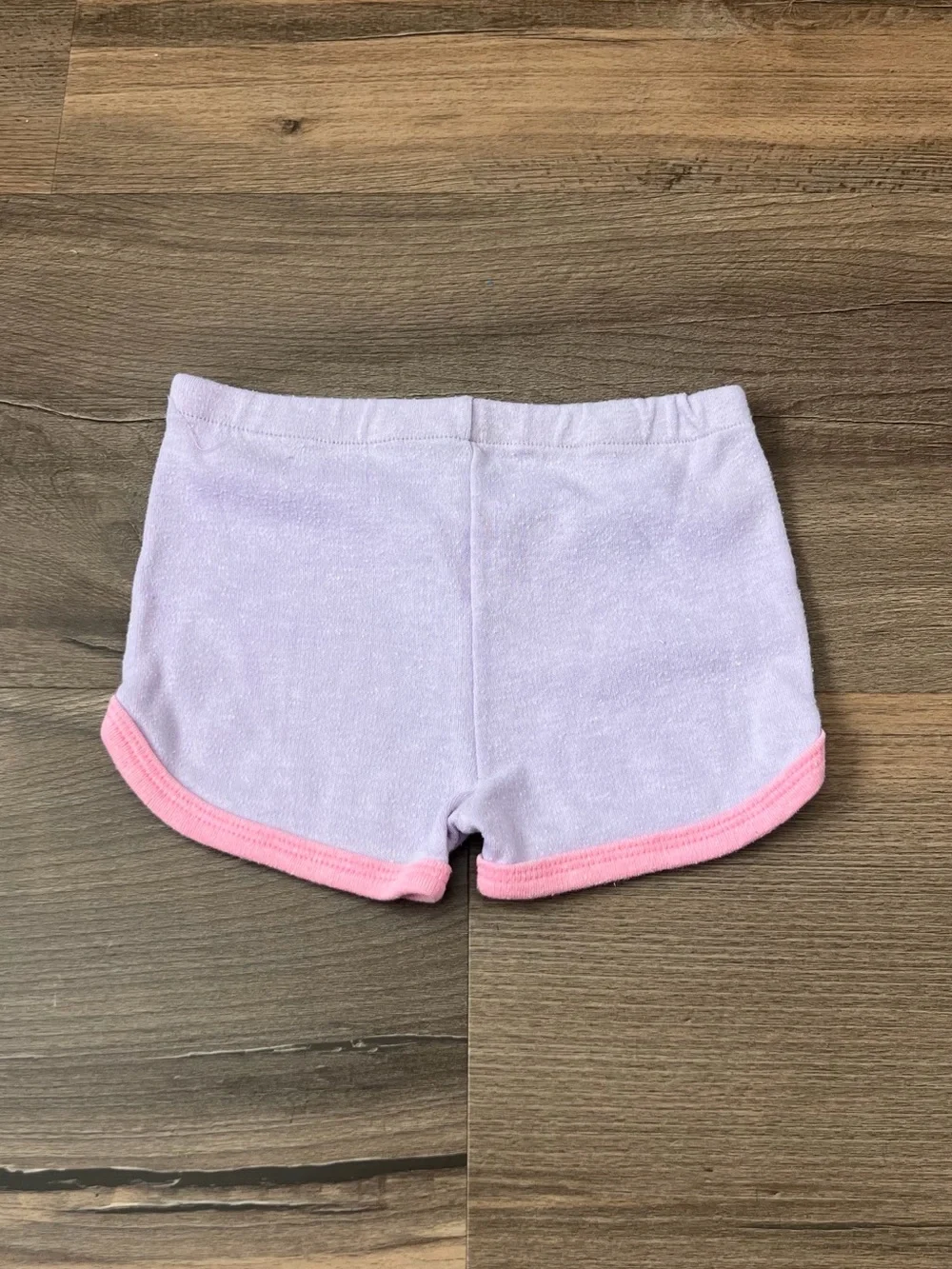 Vintage Little-Loves Toddler Purple Comfy Shorts - Pink Trim - Size 24 Months